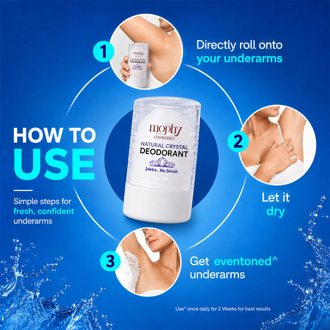 Under Arm Alum Infused Crystal Roll-On Stick | Free from alcohol, parabens, and artificial fragrances