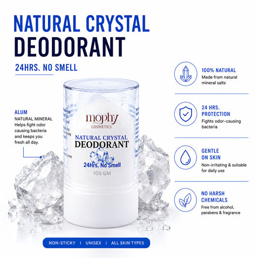 Under Arm Alum Infused Crystal Roll-On Stick | Free from alcohol, parabens, and artificial fragrances