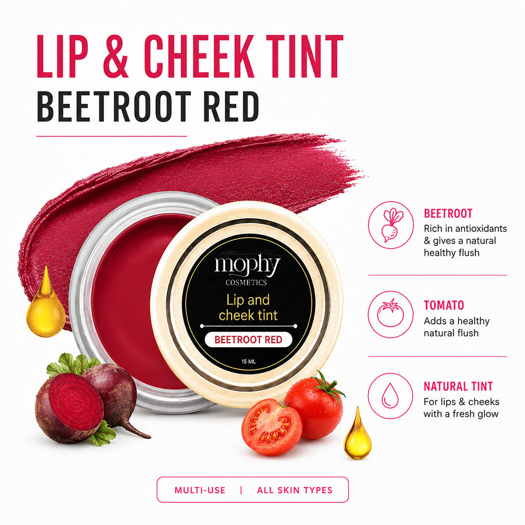 100% Herbal Red Lip & Cheek Tint With Beetroot Extracts | Enriched with Vit