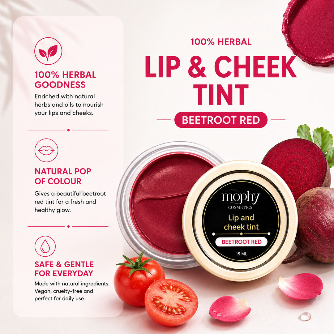 100% Herbal Red Lip & Cheek Tint With Beetroot Extracts | Enriched with Vit