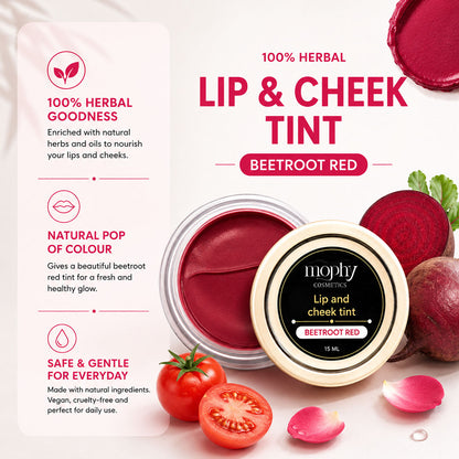 100% Herbal Red Lip & Cheek Tint With Beetroot Extracts | Enriched with Vit