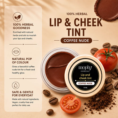 100% Herbal Lip & Cheek Tint (Coffee Nude) | Vegan, Paraben Free, Cruelty F