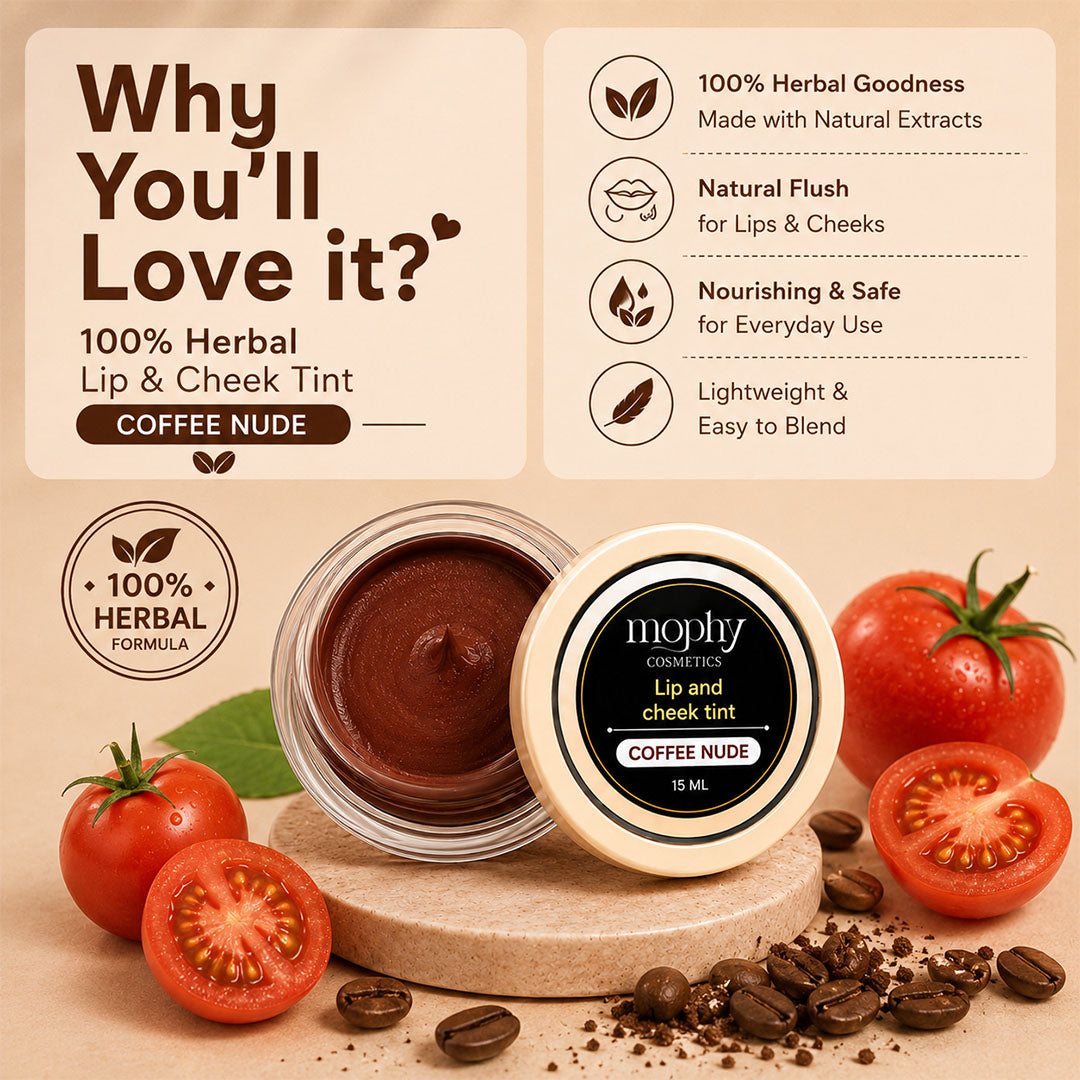 100% Herbal Lip & Cheek Tint (Coffee Nude) | Vegan, Paraben Free, Cruelty F