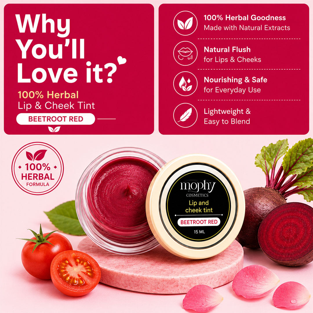 100% Herbal Red Lip & Cheek Tint With Beetroot Extracts | Enriched with Vit