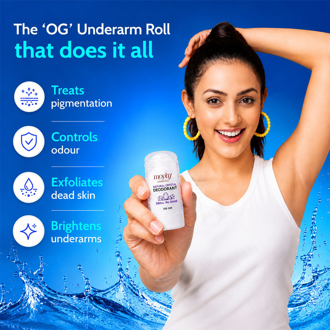 Under Arm Alum Infused Crystal Roll-On Stick | Free from alcohol, parabens, and artificial fragrances