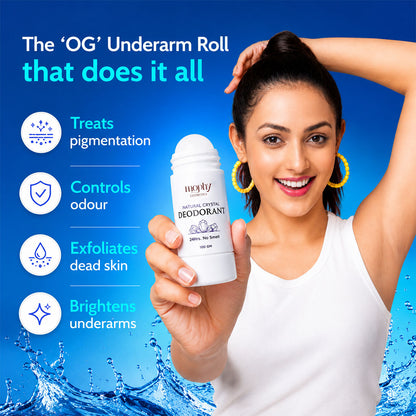 Under Arm Alum Infused Crystal Roll-On Stick | Free from alcohol, parabens, and artificial fragrances