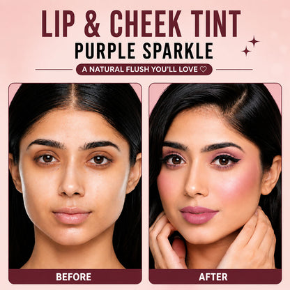 100% Herbal Lip & Cheek Tint (Purple Sparkle)  | Enriched with Vit E | Vega