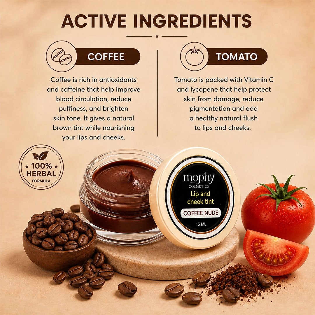 100% Herbal Lip & Cheek Tint (Coffee Nude) | Vegan, Paraben Free, Cruelty F