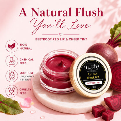 100% Herbal Red Lip & Cheek Tint With Beetroot Extracts | Enriched with Vit