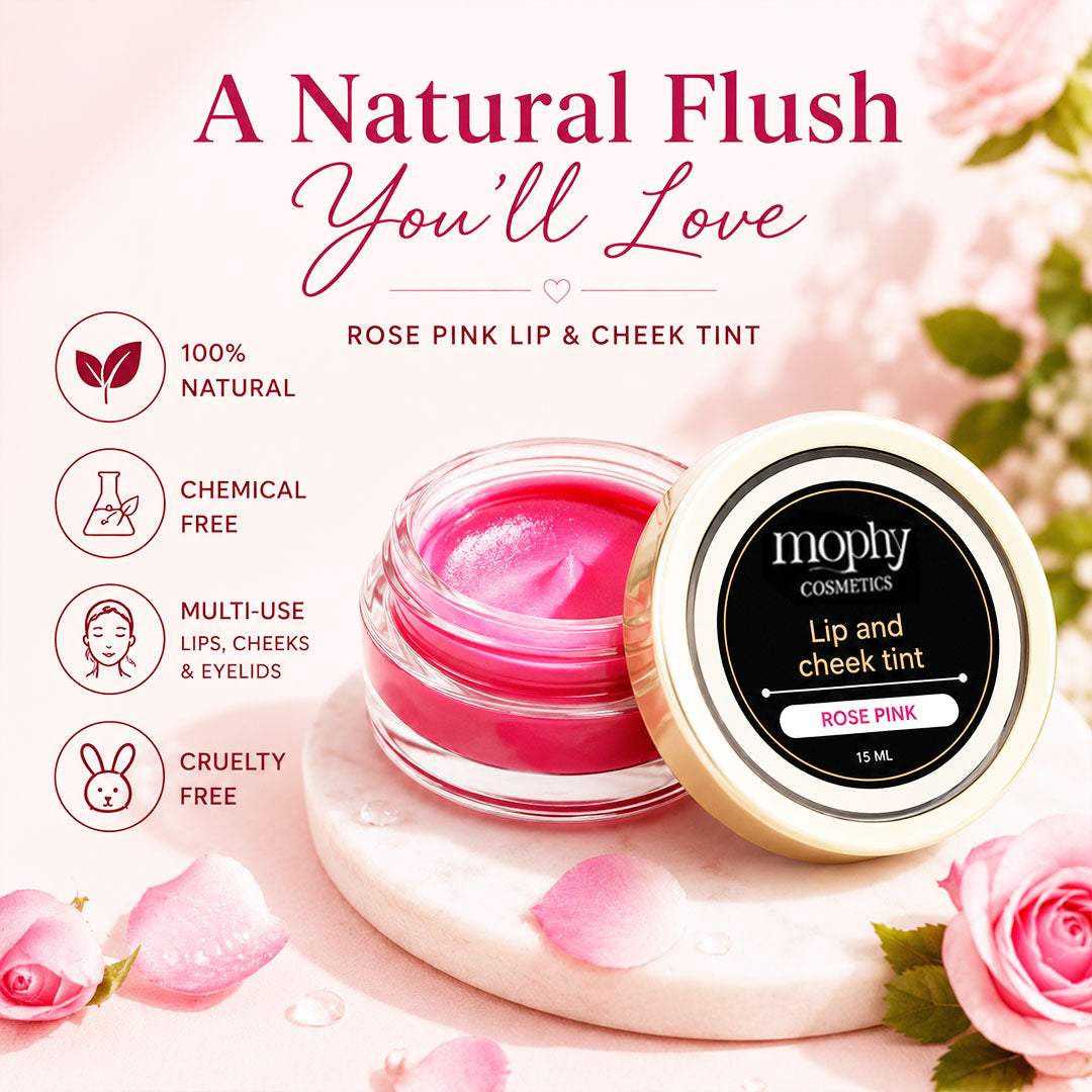 100% Herbal Lip & Cheek Tint (Rose Pink)  | Vegan, Paraben Free, Cruelty Fr