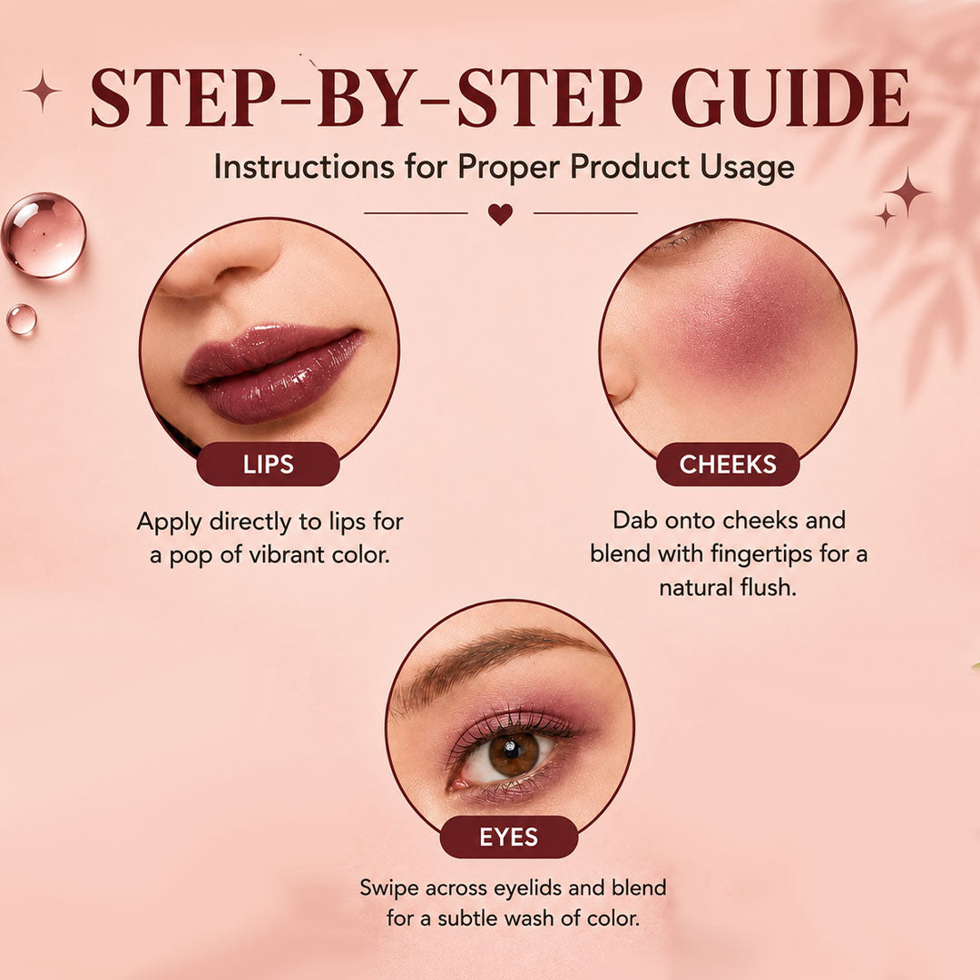 100% Herbal Lip & Cheek Tint (Purple Sparkle)  | Enriched with Vit E | Vega