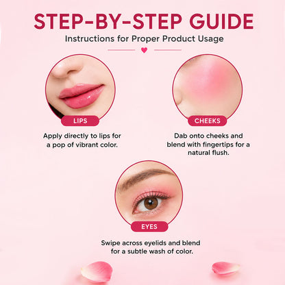 100% Herbal Lip & Cheek Tint (Rose Pink)  | Vegan, Paraben Free, Cruelty Fr
